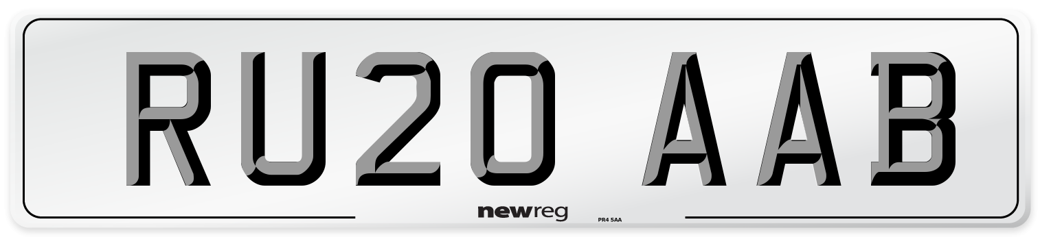 RU20 AAB Number Plate from New Reg